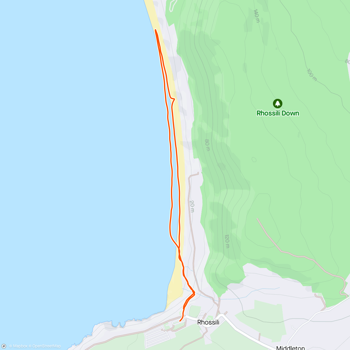 Map of the activity, Rhossili