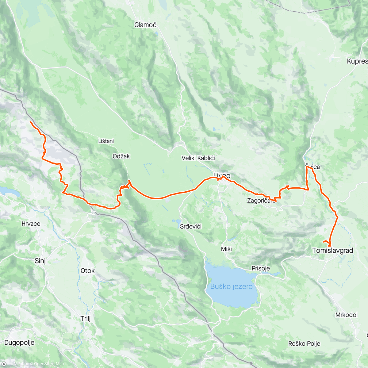Mapa da atividade, Balkans D2: crossed into Bosnia i Herzegovina