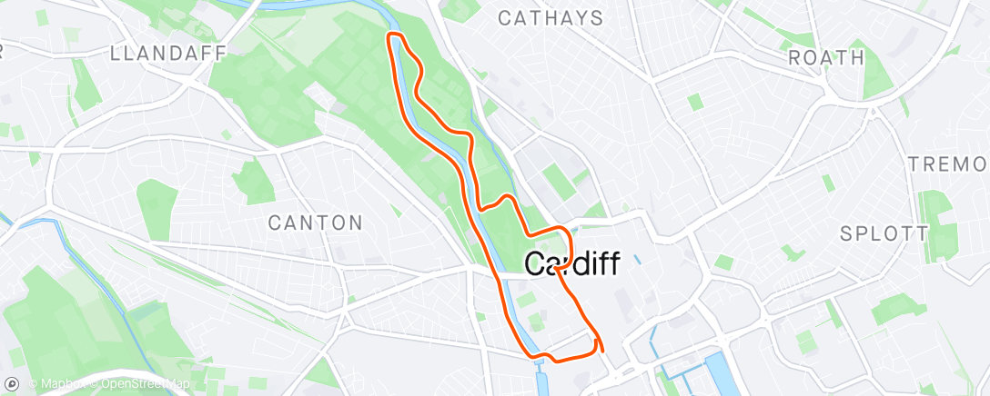 アクティビティ「Cardiff Taff Trail」の地図