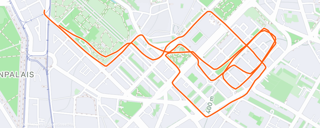 Map of the activity, Course à pied dans l'après-midi