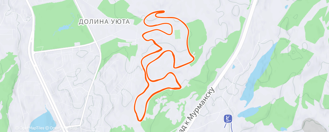 Map of the activity, Северный лыжный заезд (после обеда)