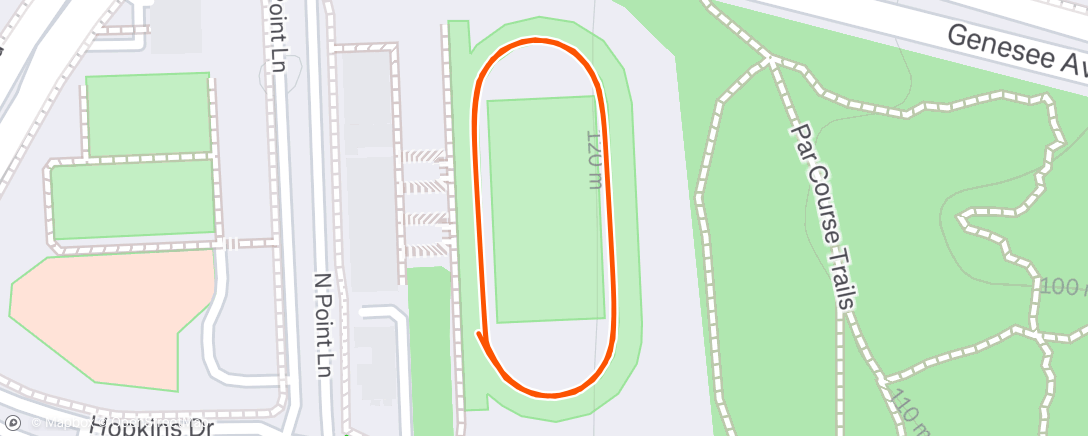 Map of the activity, 4x400m
