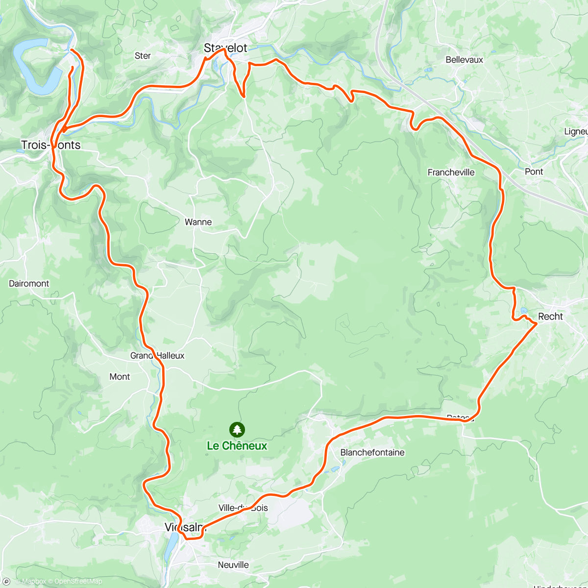 Map of the activity, Ardennen Dag 3/3