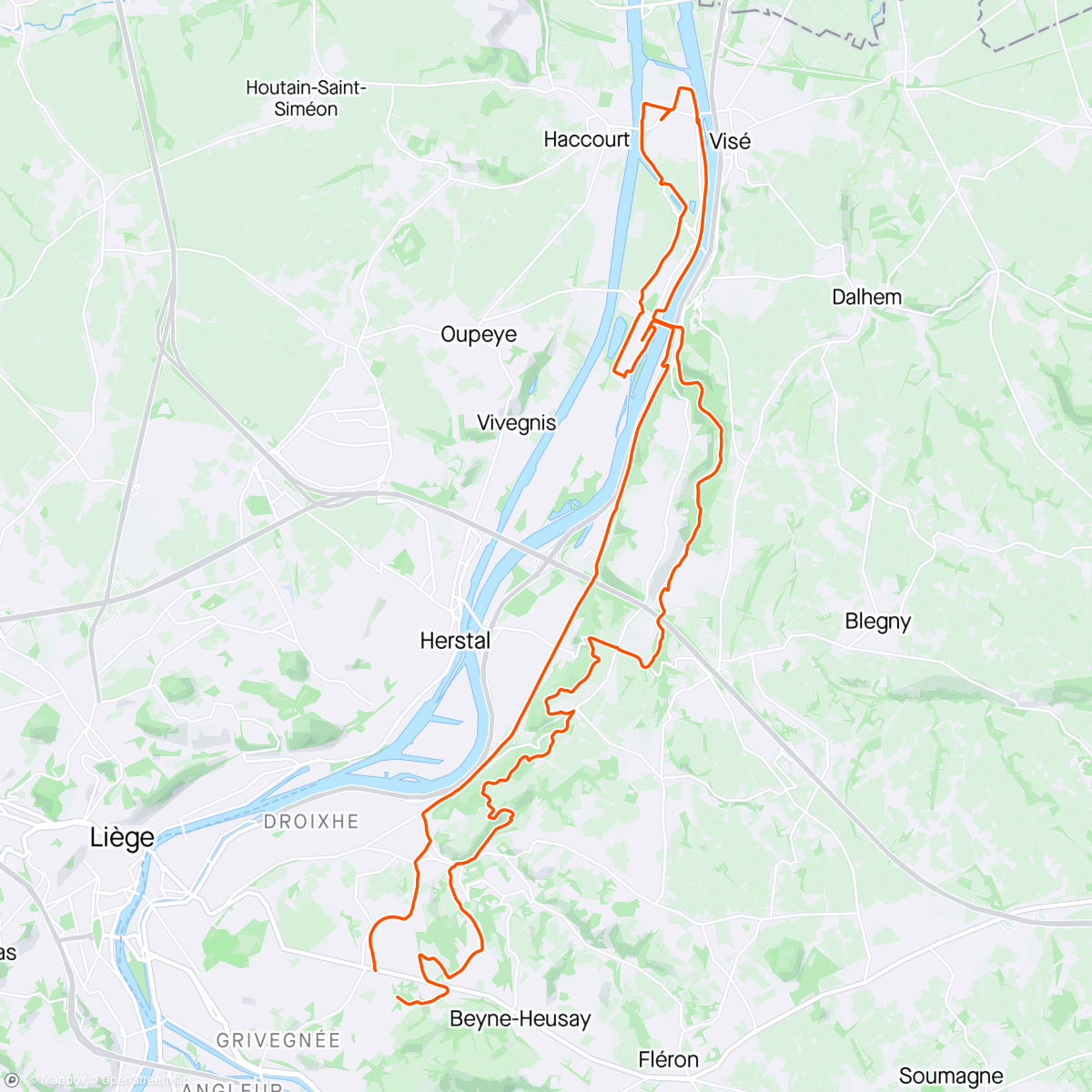 Map of the activity, Reco 10km Visé