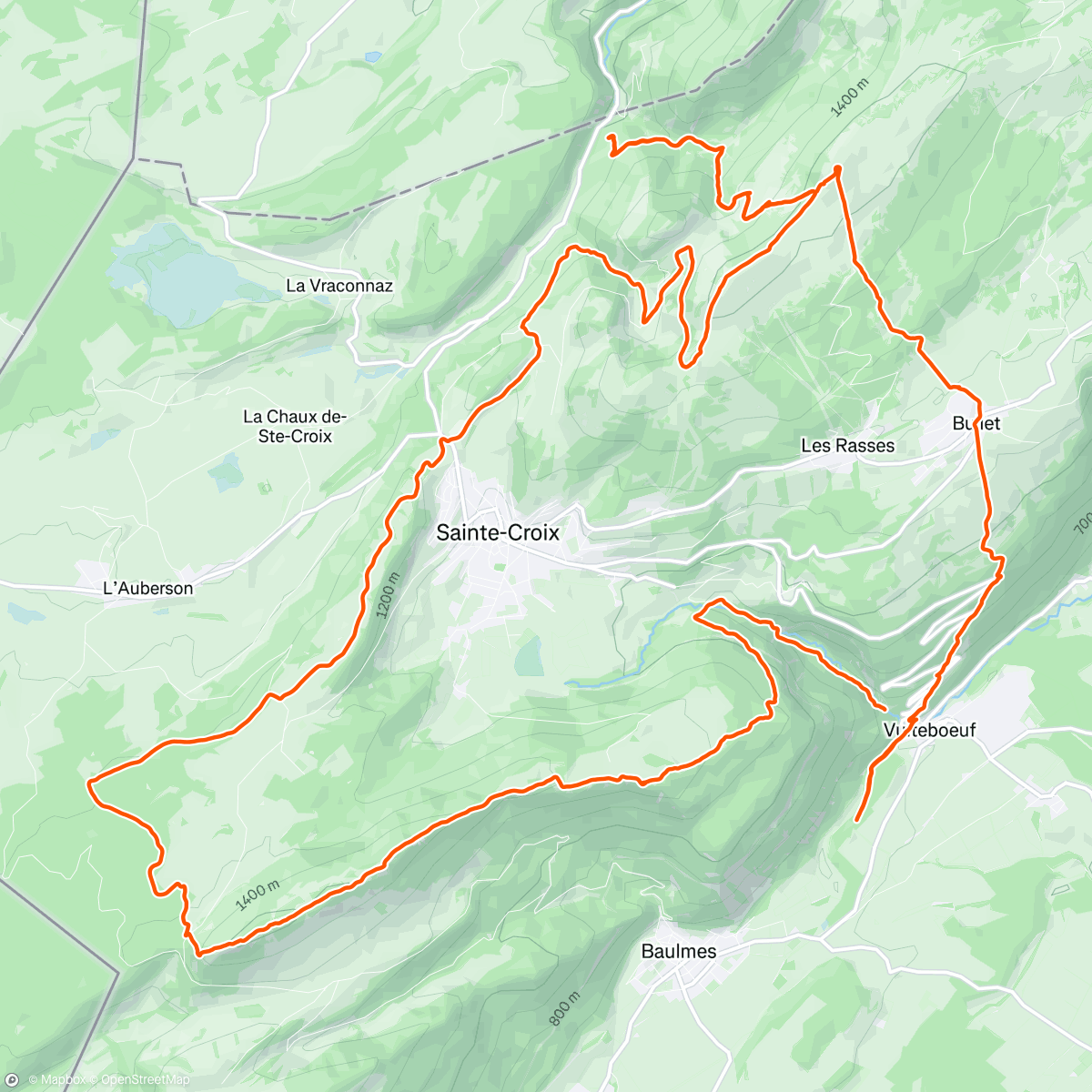 Map of the activity, Reco boucle des Aiguilles de Baulmes