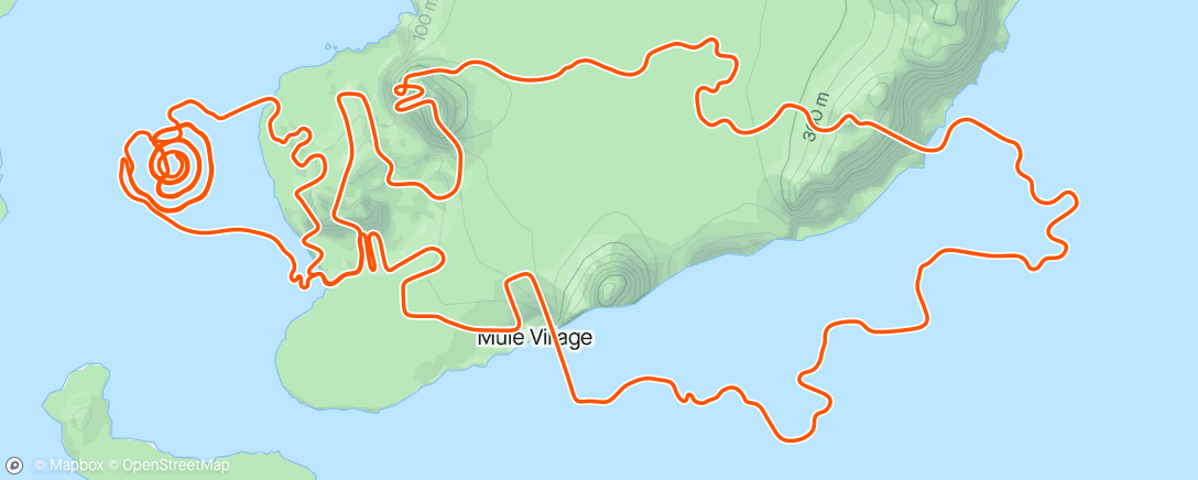 Mapa da atividade, Zwift - Out And Back Again in Watopia