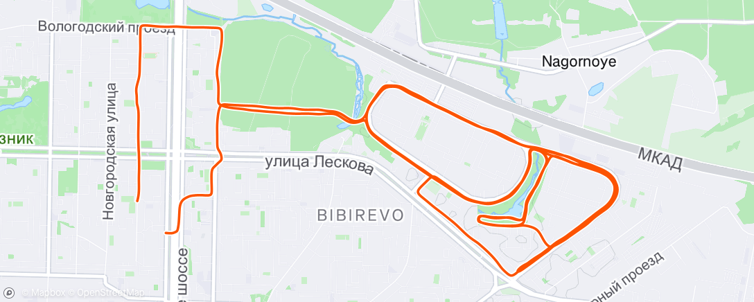 Map of the activity, Полуденный забег