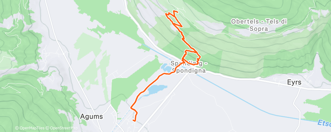 Map of the activity, Lunch Hike