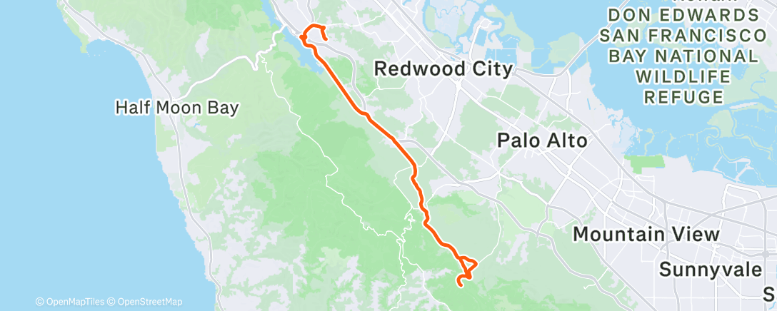 Map of the activity, Afternoon Ride
