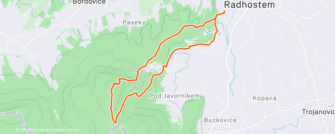 Map of the activity, Velký Javornik