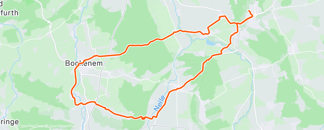 Map of the activity, Mittagsradfahrt