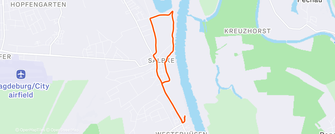 Map of the activity, Lauf am Morgen