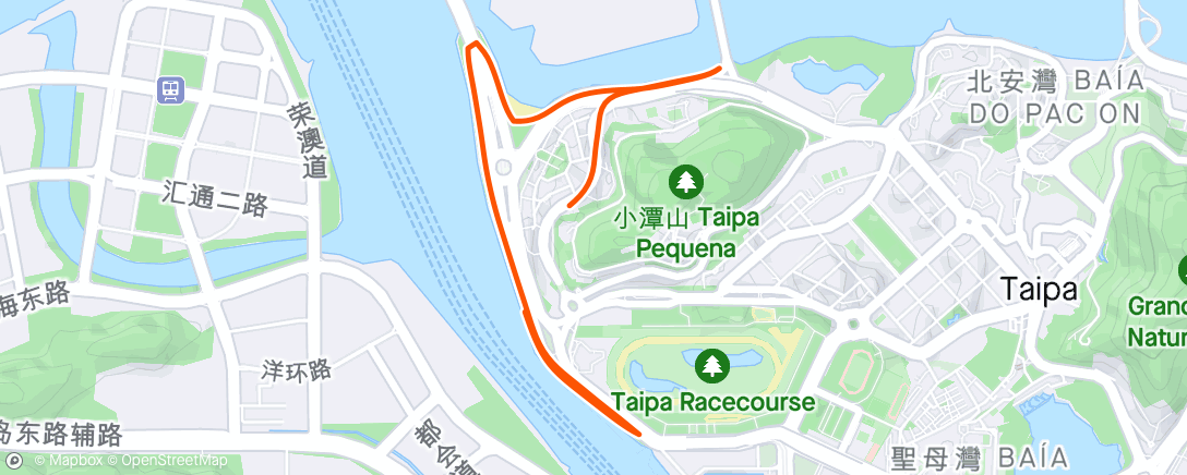 Map of the activity, Cycling at night