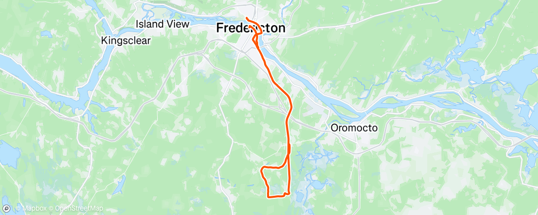 Map of the activity, Evening Ride