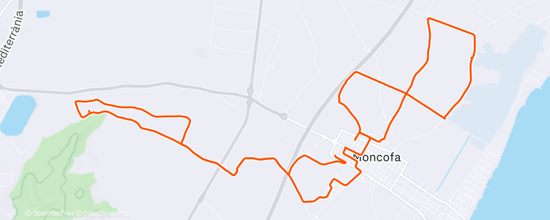 Map of the activity, Bicicleta de montaña por la tarde