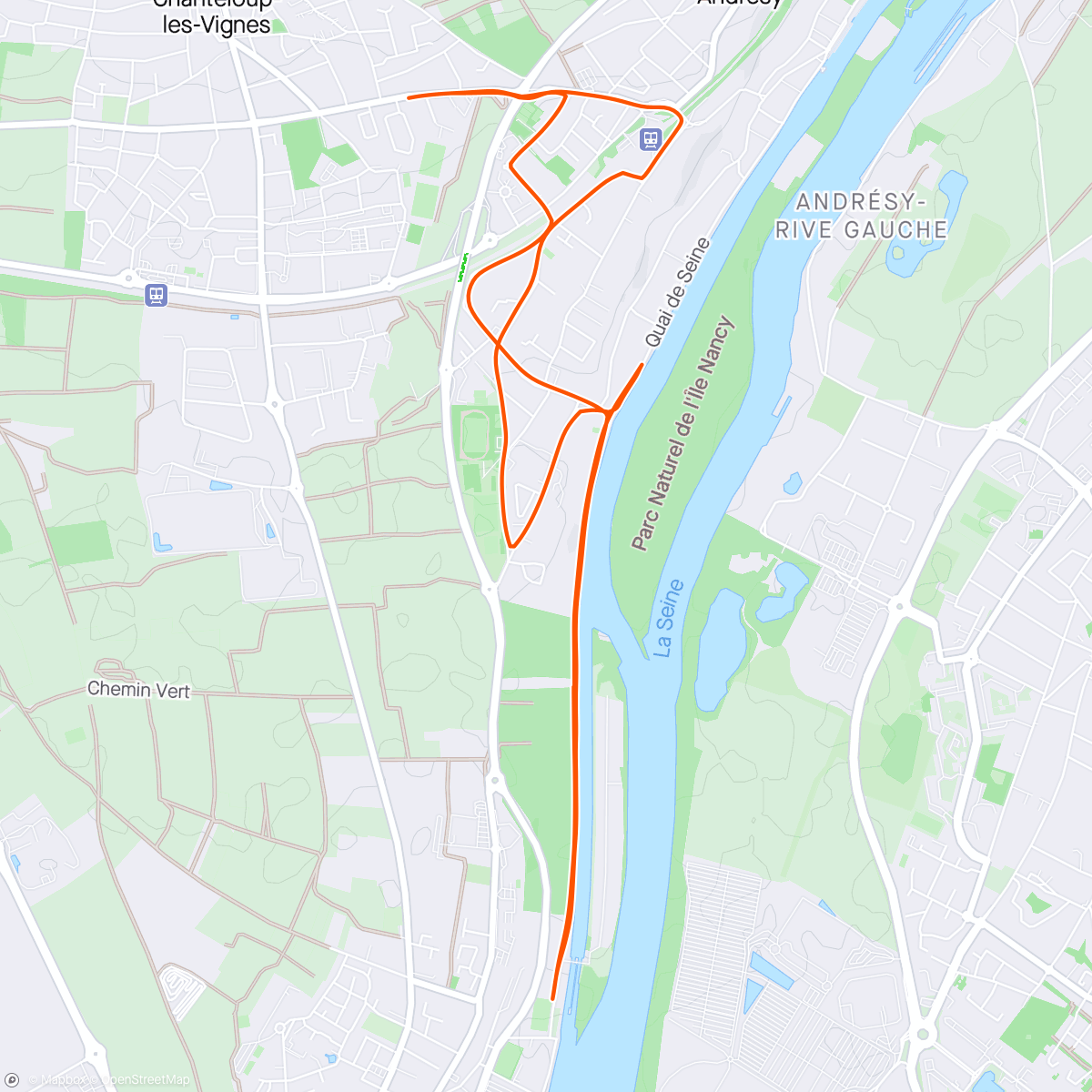 Map of the activity, Run en bord de Seine