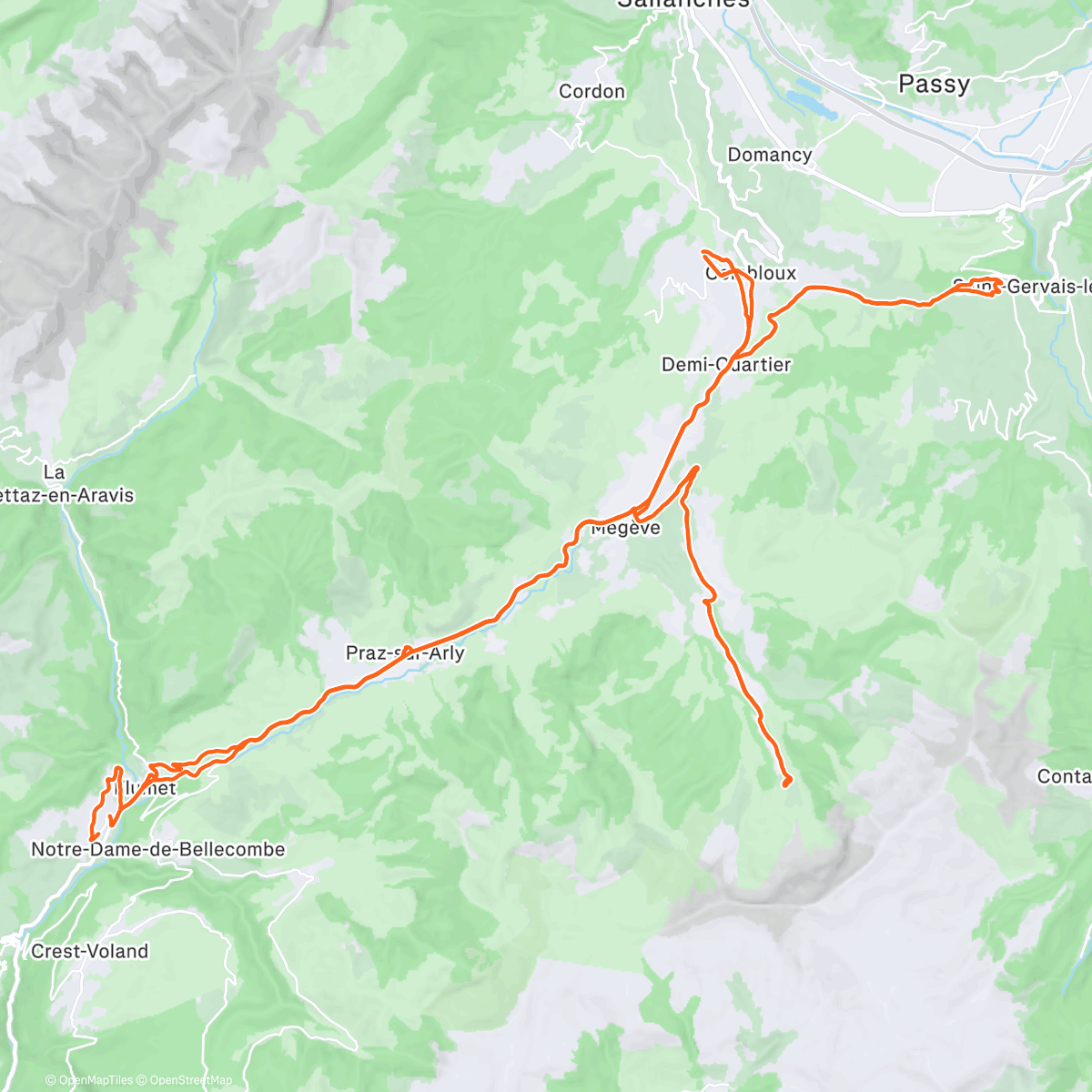 Map of the activity, Sortie vélo le midi