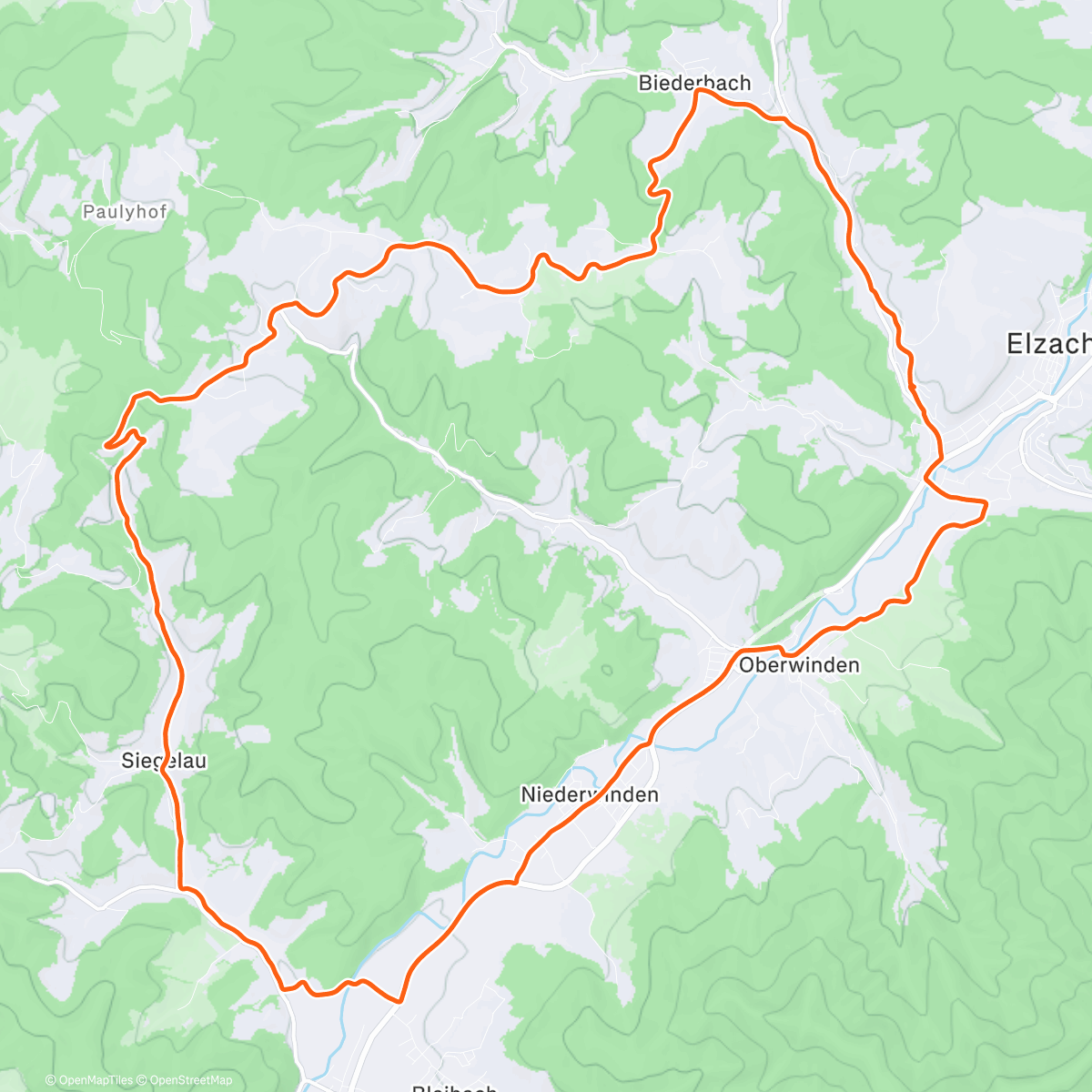 Map of the activity, Gravel-Fahrt zur Mittagszeit
