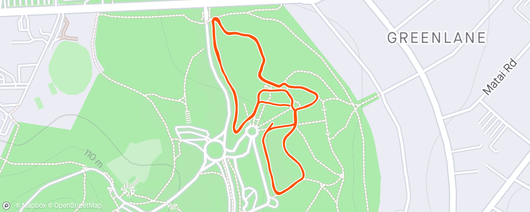 Map of the activity, Park walk