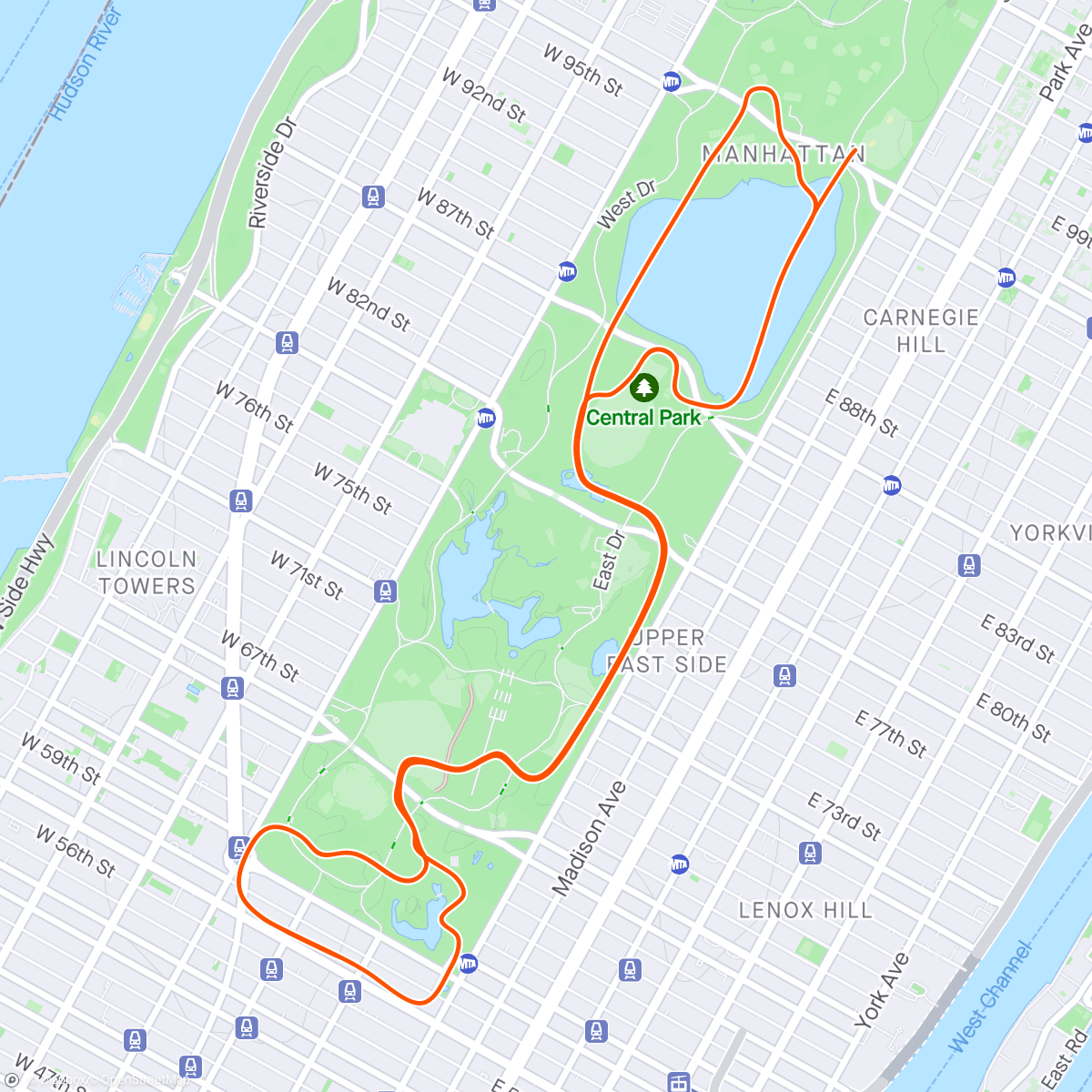 Map of the activity, Zwift - FTP Test (20 min) in New York