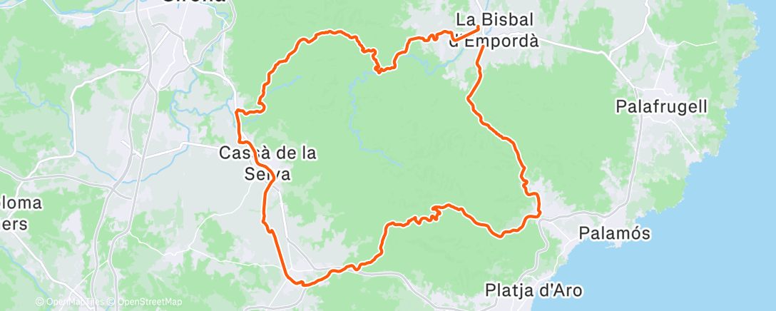 Map of the activity, Bicicleta de gravilla matutina