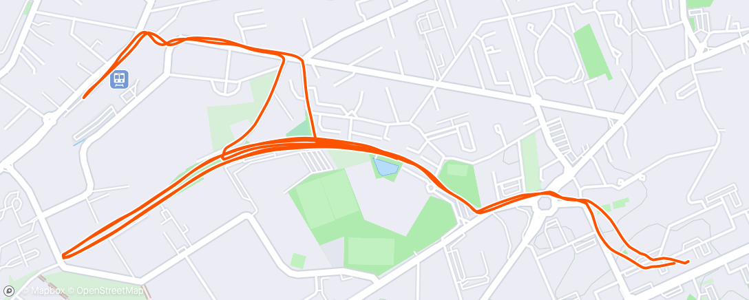 Map of the activity, Course à pied en soirée