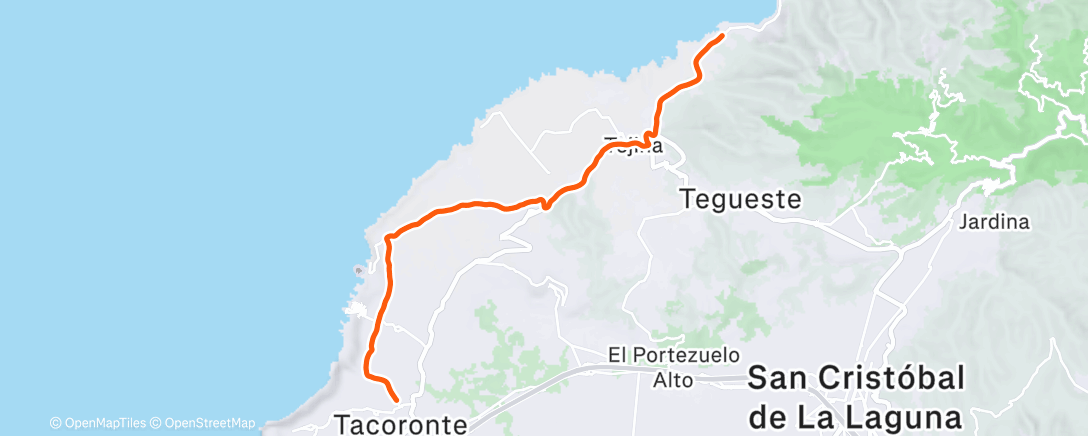 アクティビティ「ROUVY - Punta del Hidalgo | Tenerife」の地図