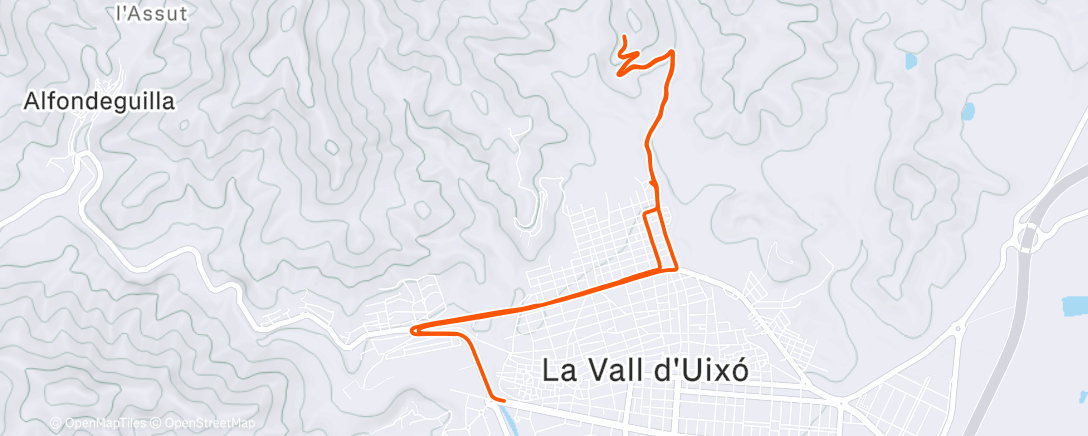 Map of the activity, Bicicleta de montaña por la tarde