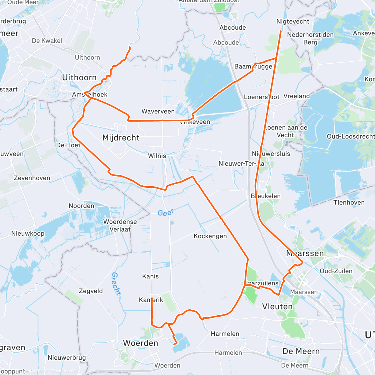 Map of the activity, Morning Ride