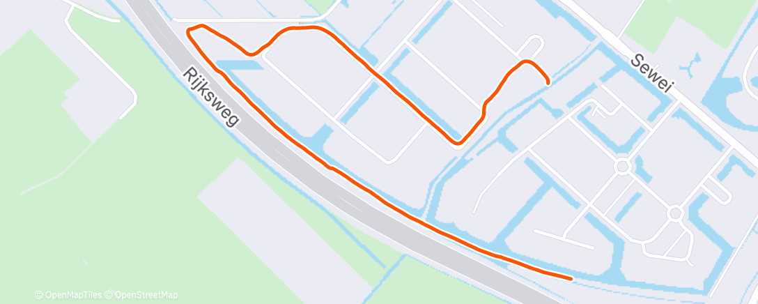 Map of the activity, Afternoon Run