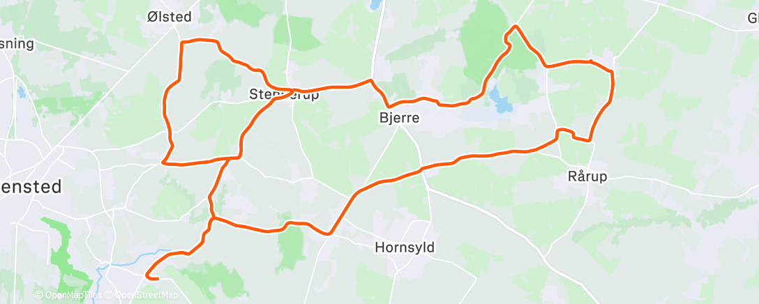 Map of the activity, Lunch Ride