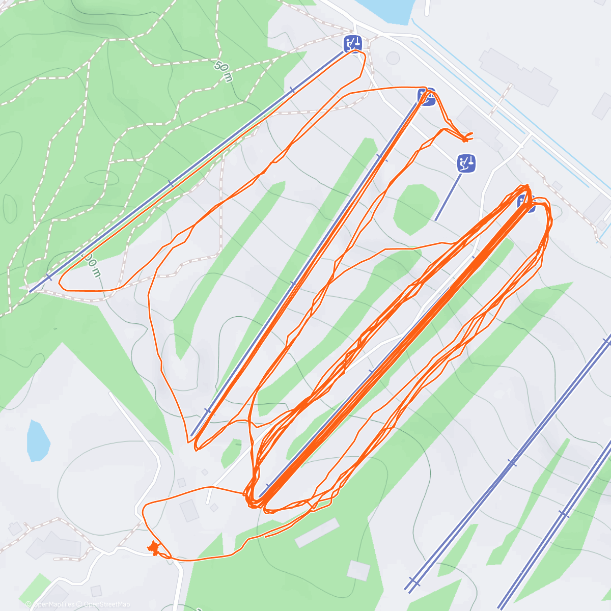 Map of the activity, Заезд на горных лыжах (после обеда)