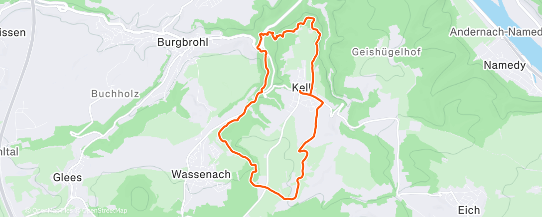 Карта физической активности (Wanderung Trasshöhlen)