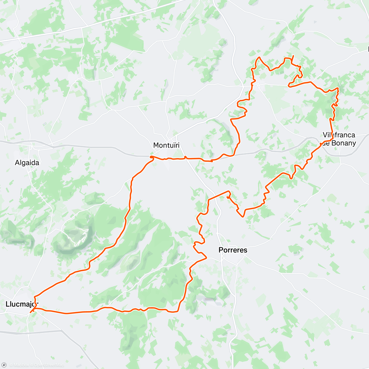 Map of the activity, Llucmajor a las 12h en el bar.