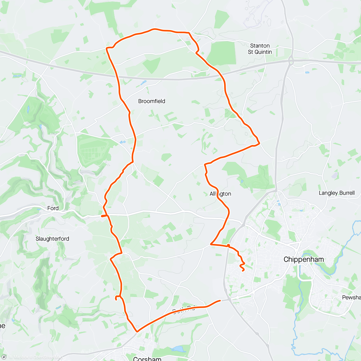 Map of the activity, Pre Race Spin