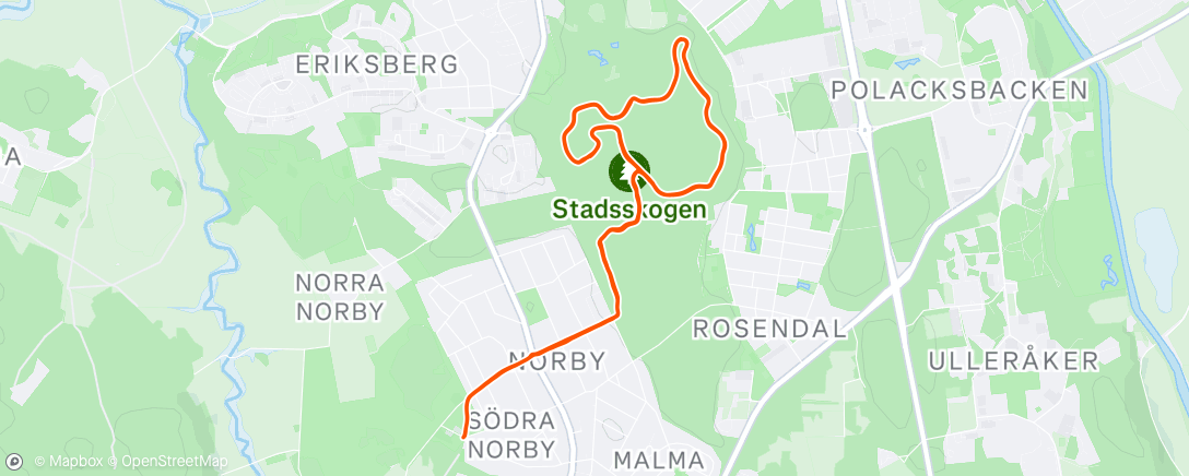 Map of the activity, Evening Run