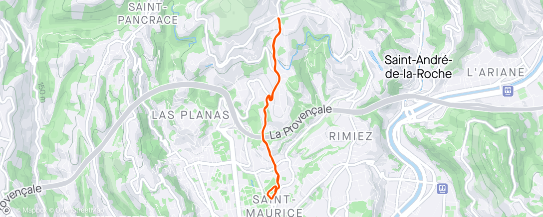 Map of the activity, Course à pied (route)