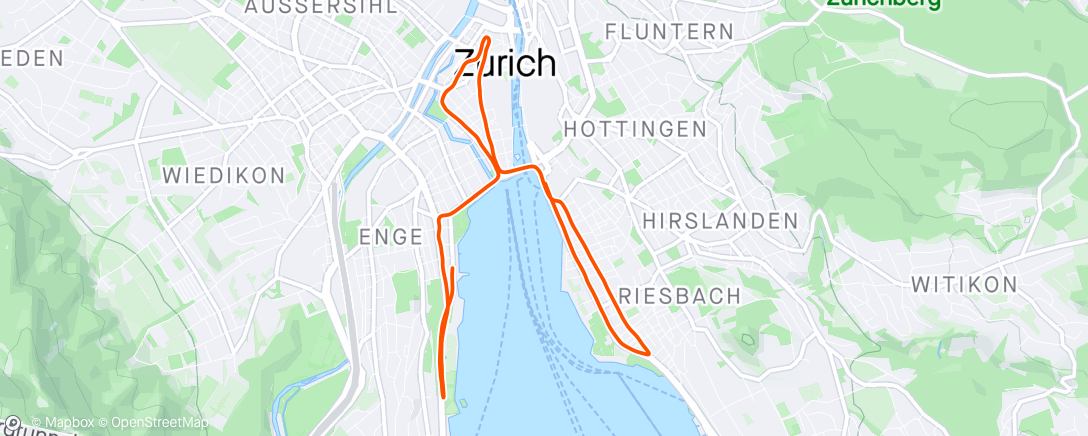 Map of the activity, CityRun Zürich 🐌