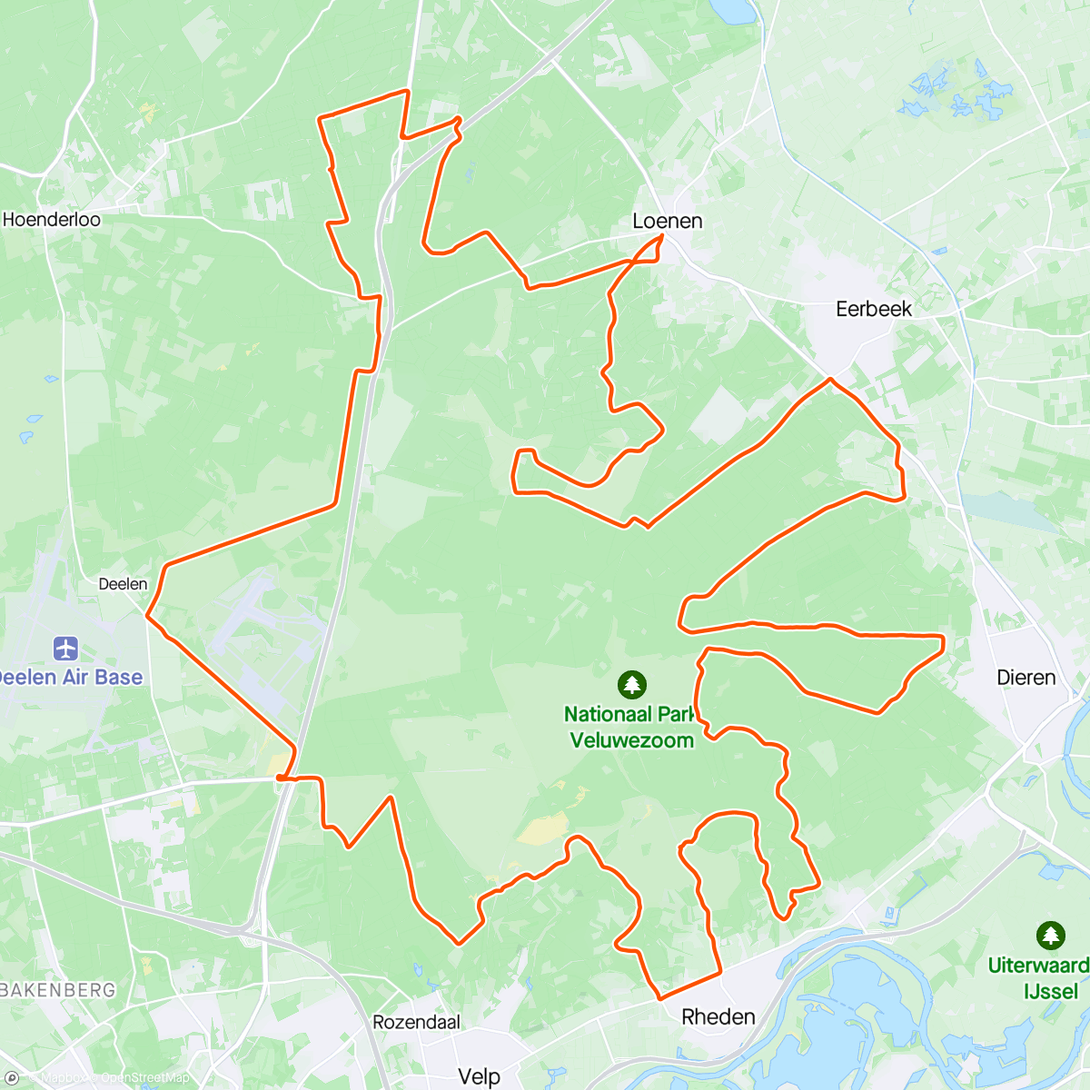 Map of the activity, Gravelrit op de Posbank