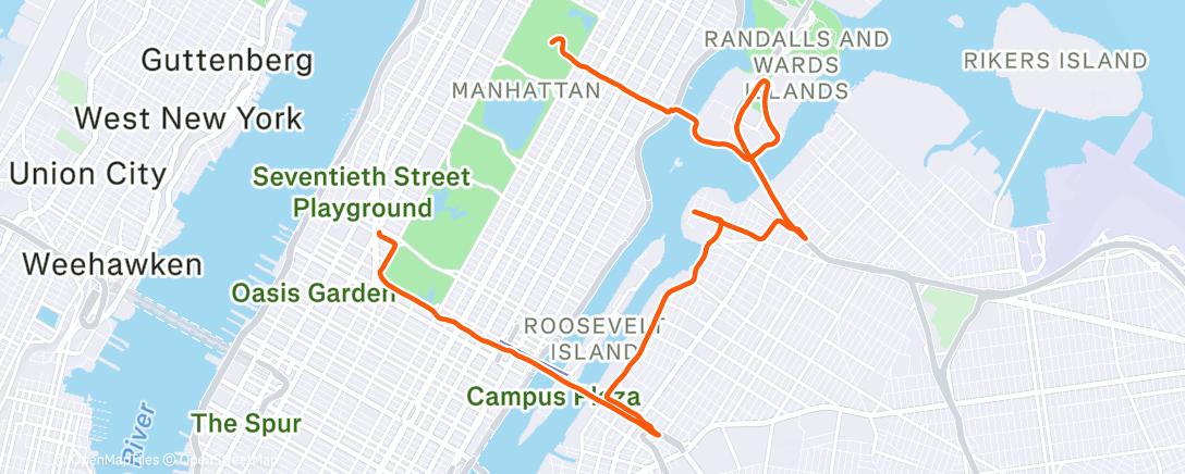 Map of the activity, Freezing Friday long run