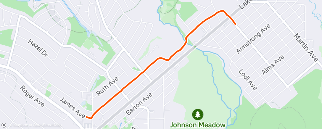Map of the activity, Evening Ride