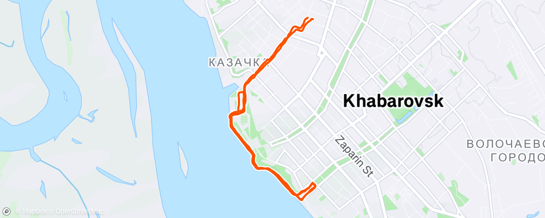 Map of the activity, Evening Run