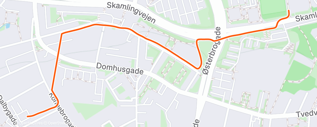 Map of the activity, Afternoon Run