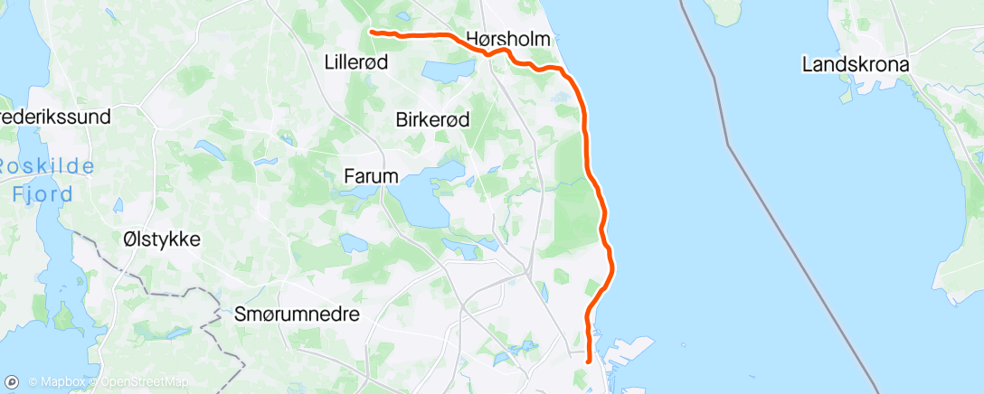 Map of the activity, Lillerød - Tokkekøb Hegn - Kbh /Del ll