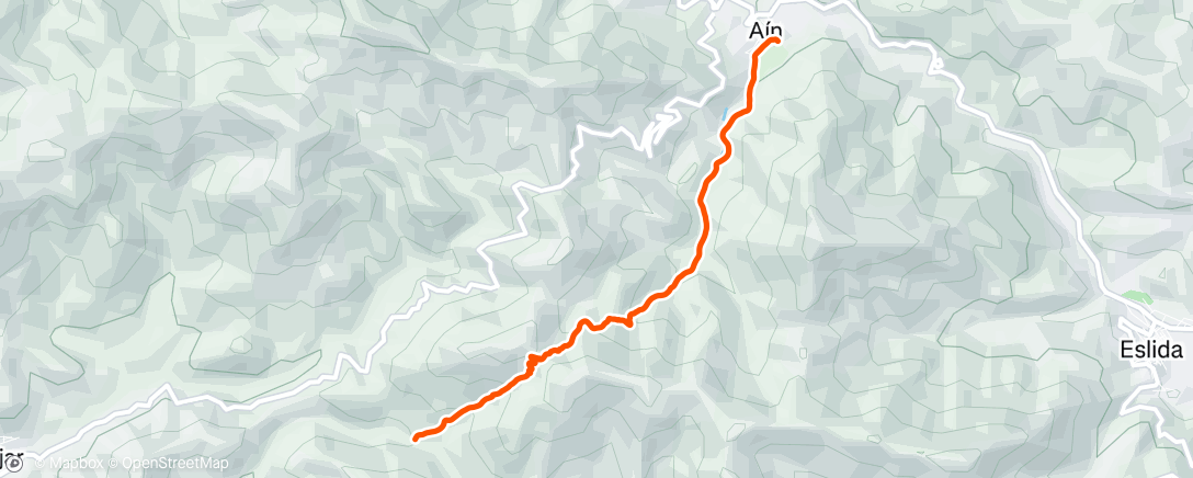 Map of the activity, Carrera de montaña matutina