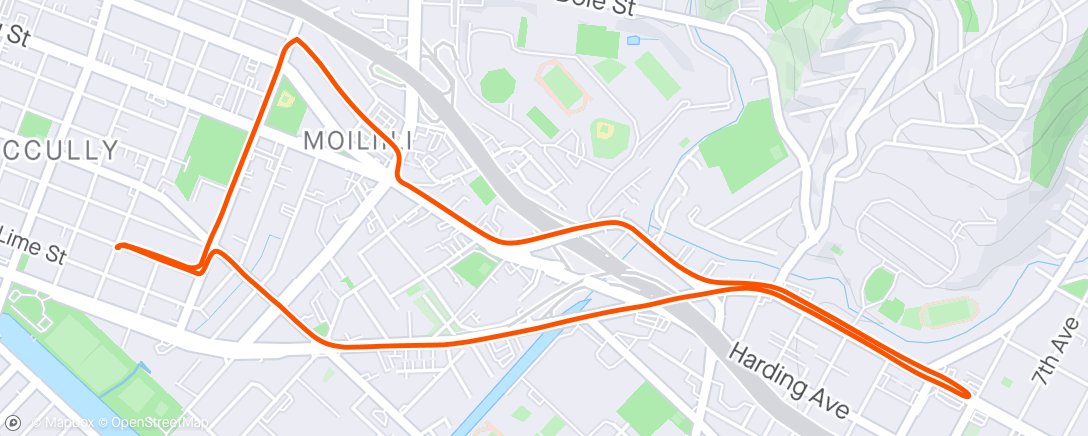 Map of the activity, Car almost hit me