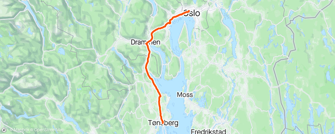 Map of the activity, Oslo - Tønsberg