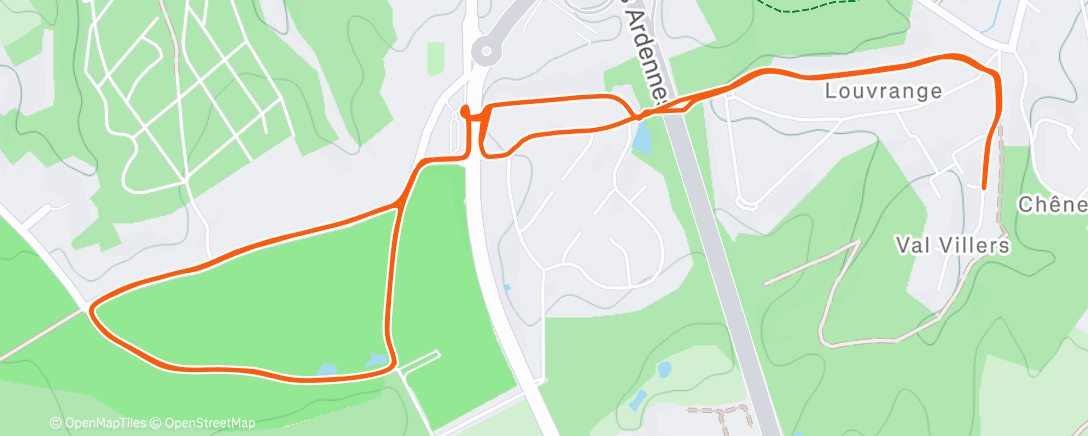 Map of the activity, Run dominical