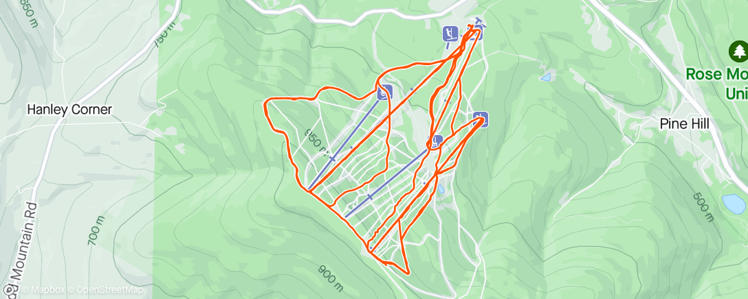 Map of the activity, Spring Laps at Belleayre