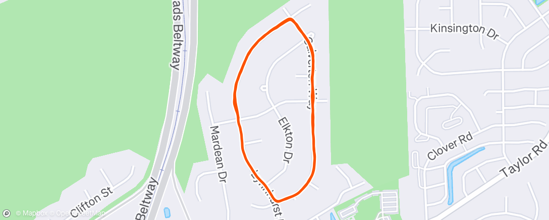 Map of the activity, Afternoon Run